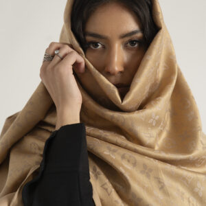 Elegant Embroidered Shawl in Beige